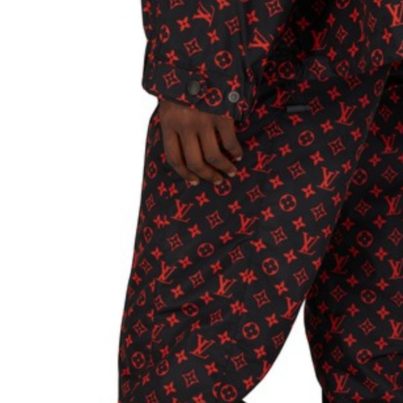 LOUIS VUITTON Red Monogram Jogging Pants In Technical Cotton - Picture 4 of 16